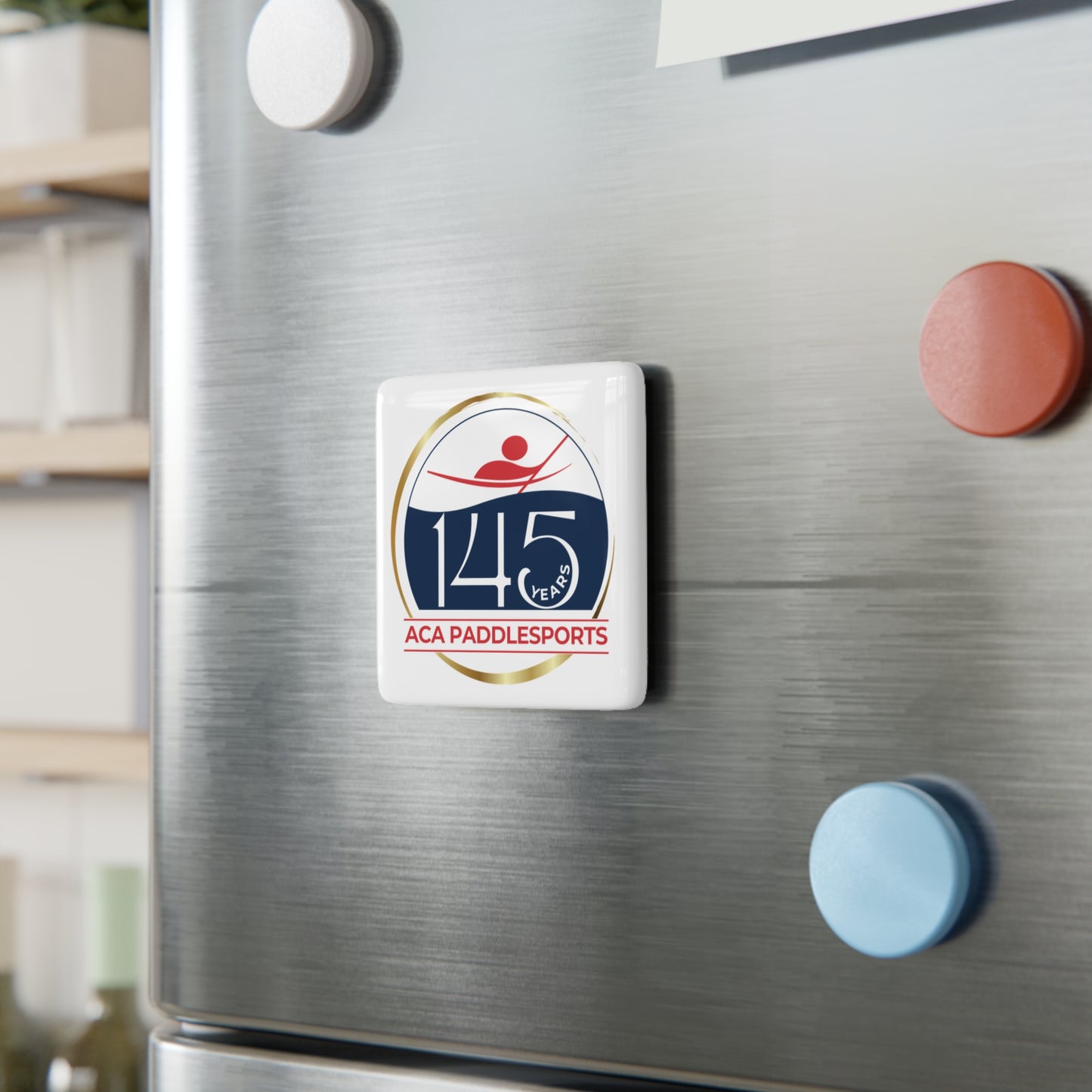 ACA 145th Anniversary Square Porcelain Magnet - White