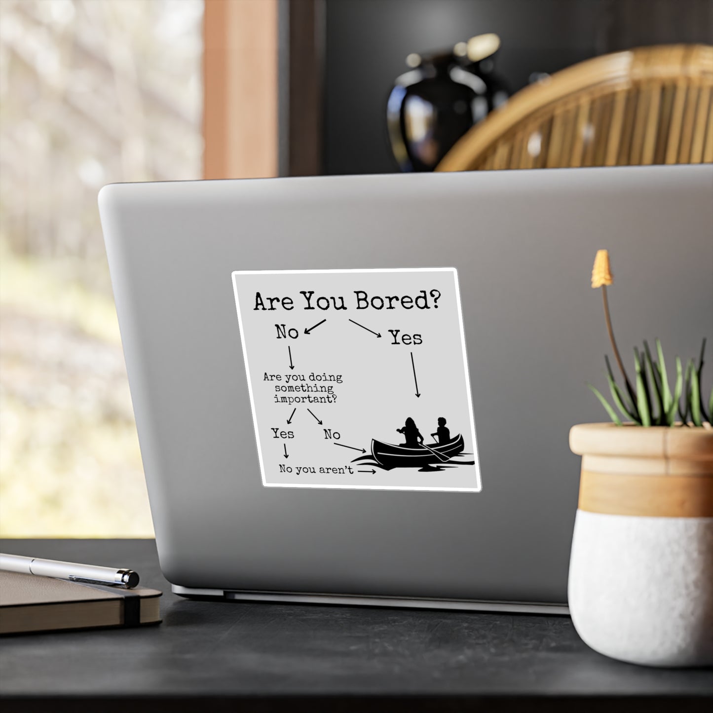 Are You Bored? Canoe Vinyl Decal