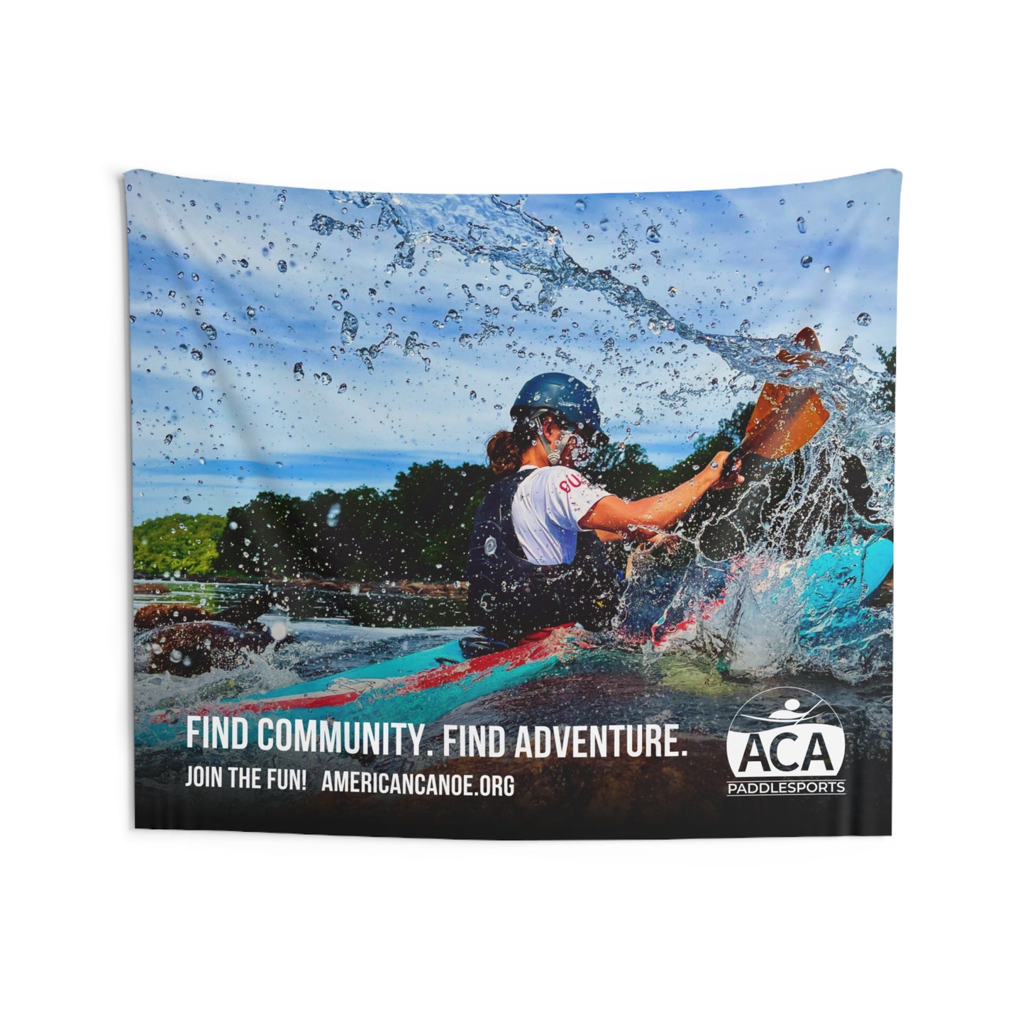 ACA Indoor Wall Tapestry - Whitewater Kayak