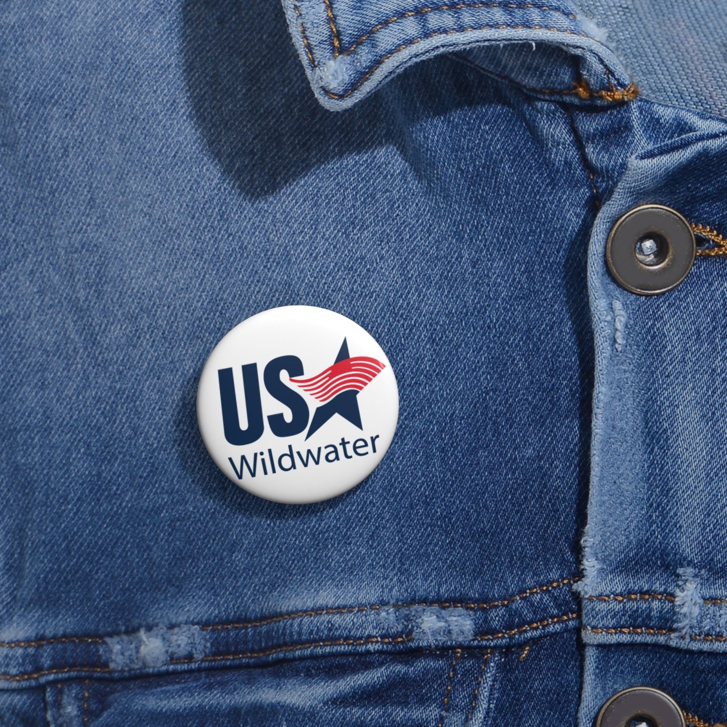 USA Wildwater Logo Pin Buttons