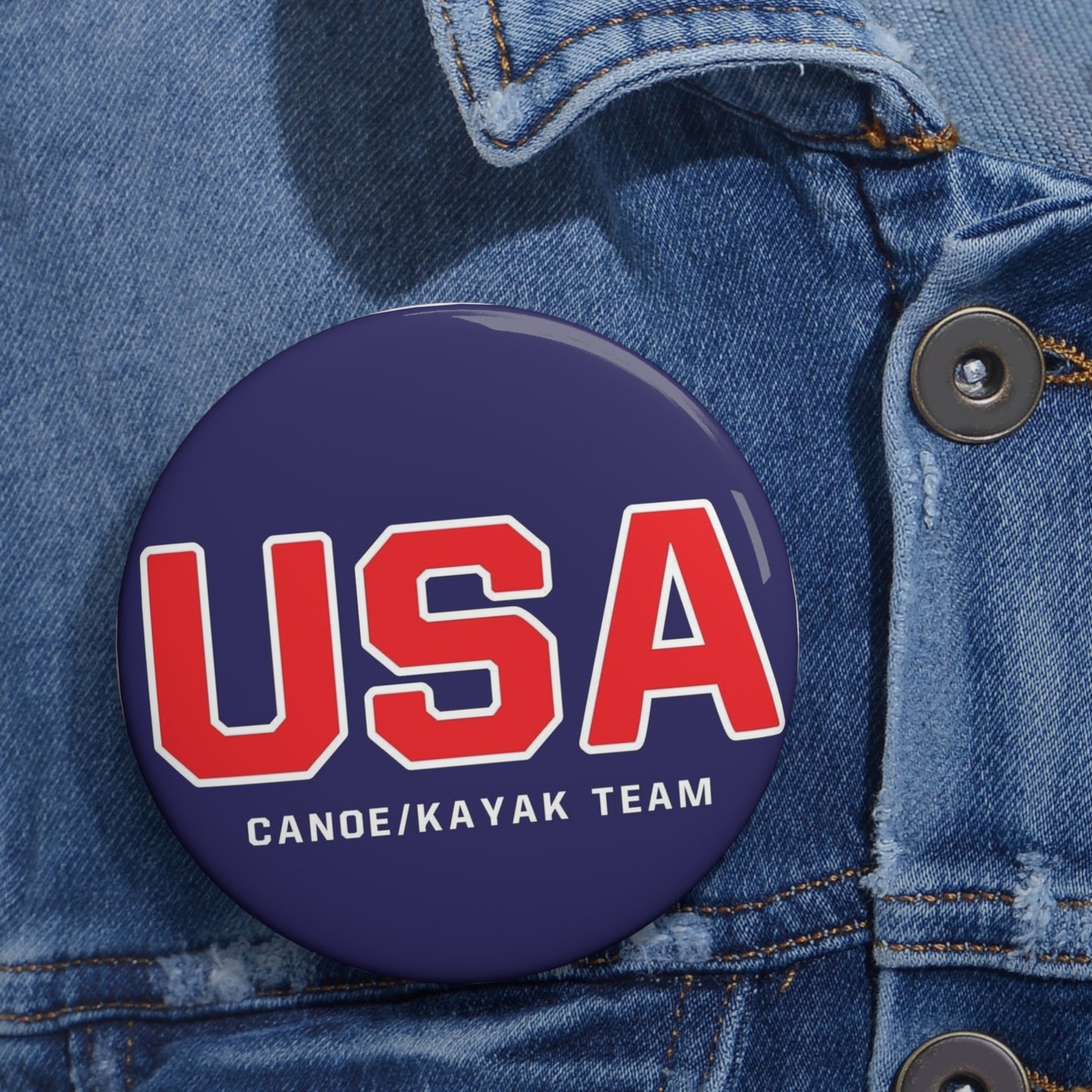 USA Canoe / Kayak Team Logo Pin Buttons