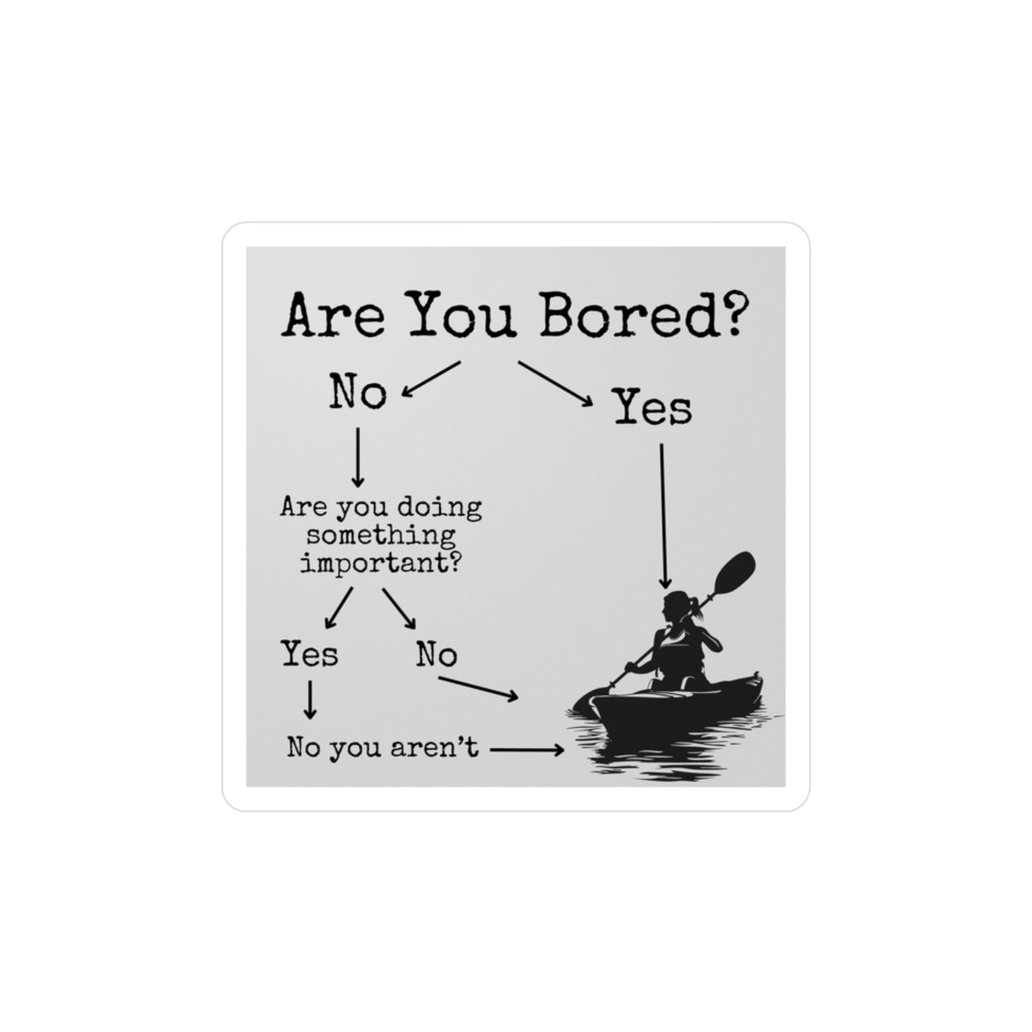 Are You Bored? Kayak Vinyl Decal