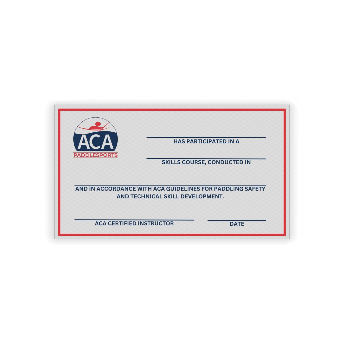 ACA Skills Course Participation Cards