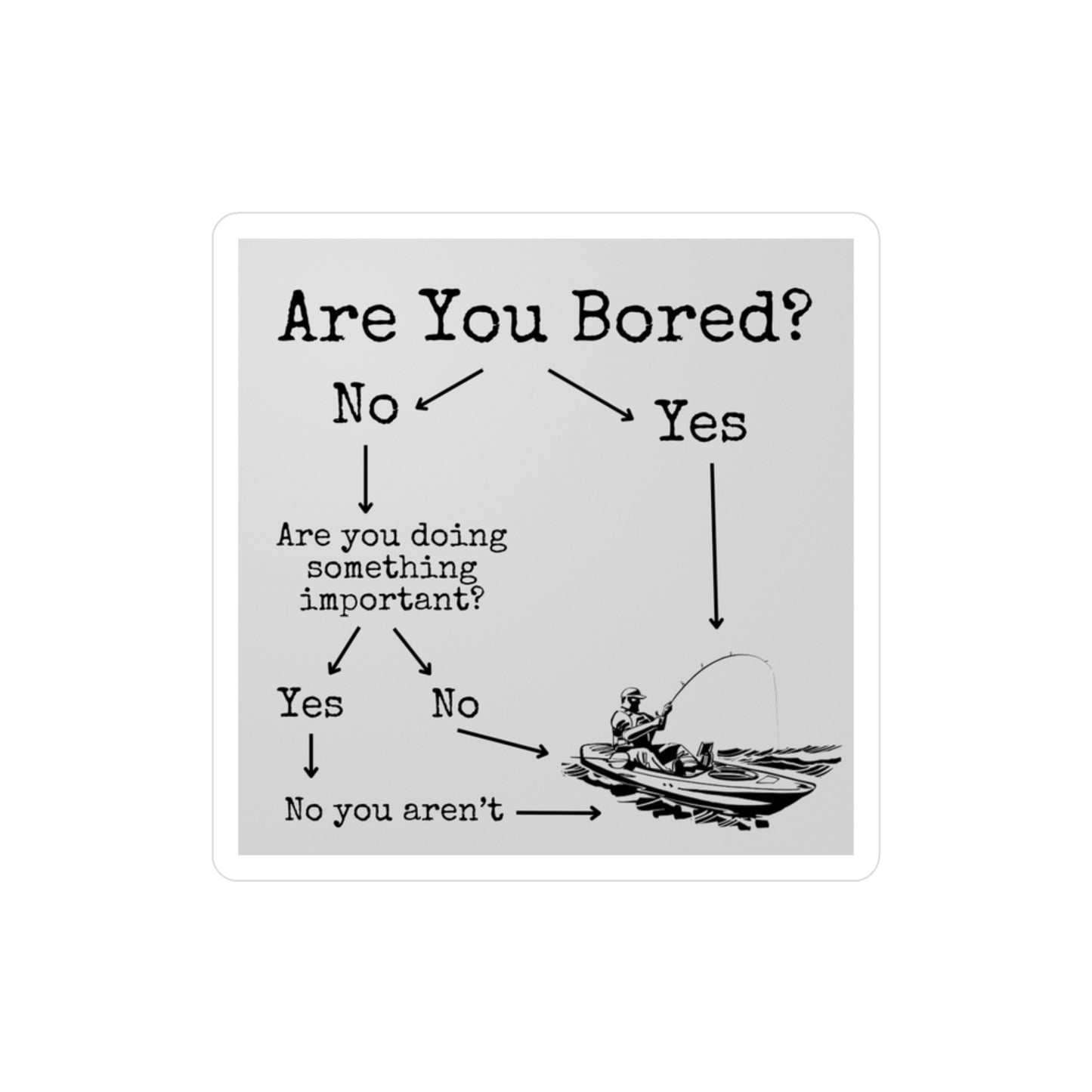 Are You Bored? Kayak Fishing Vinyl Decal