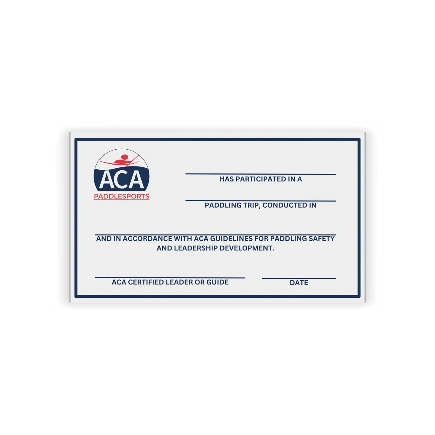 ACA Trip Attendance Cards