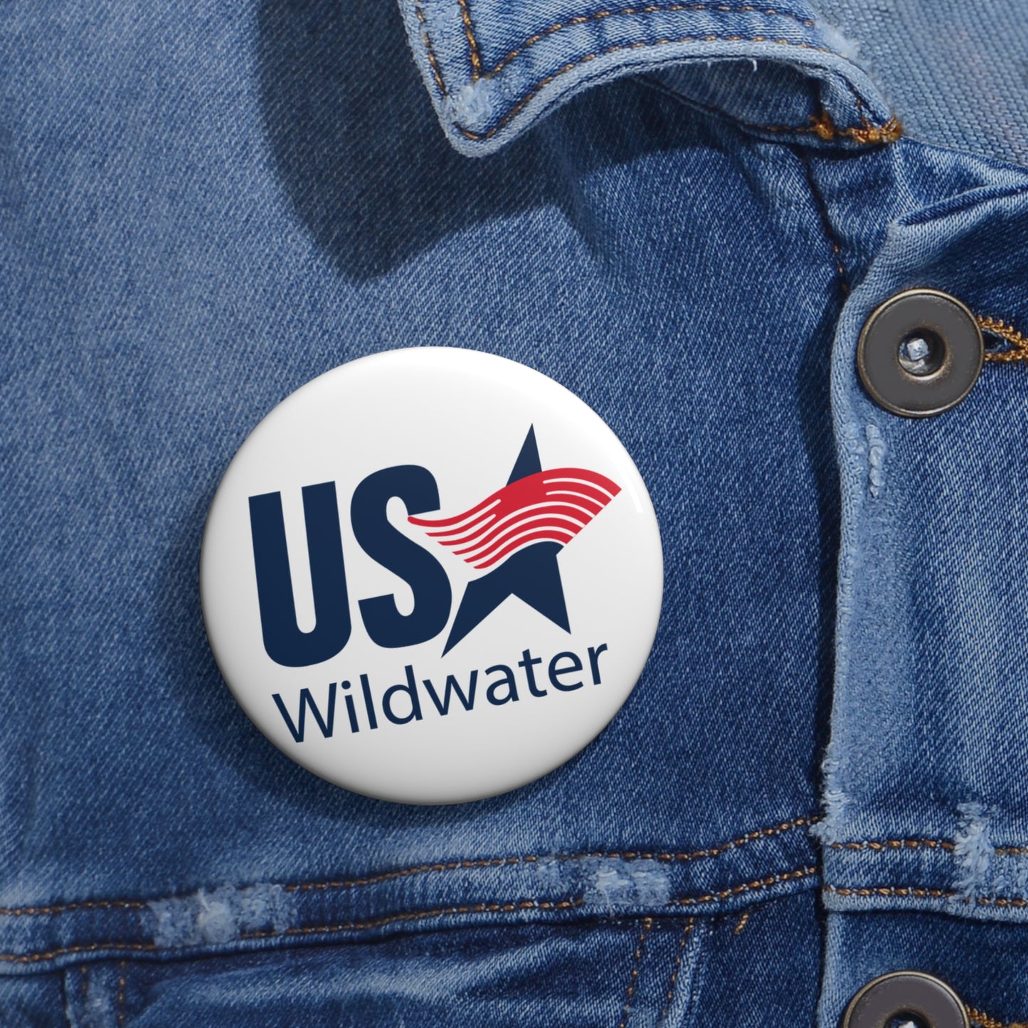 USA Wildwater Logo Pin Buttons