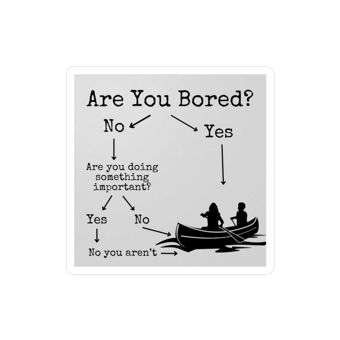 Are You Bored? Canoe Vinyl Decal