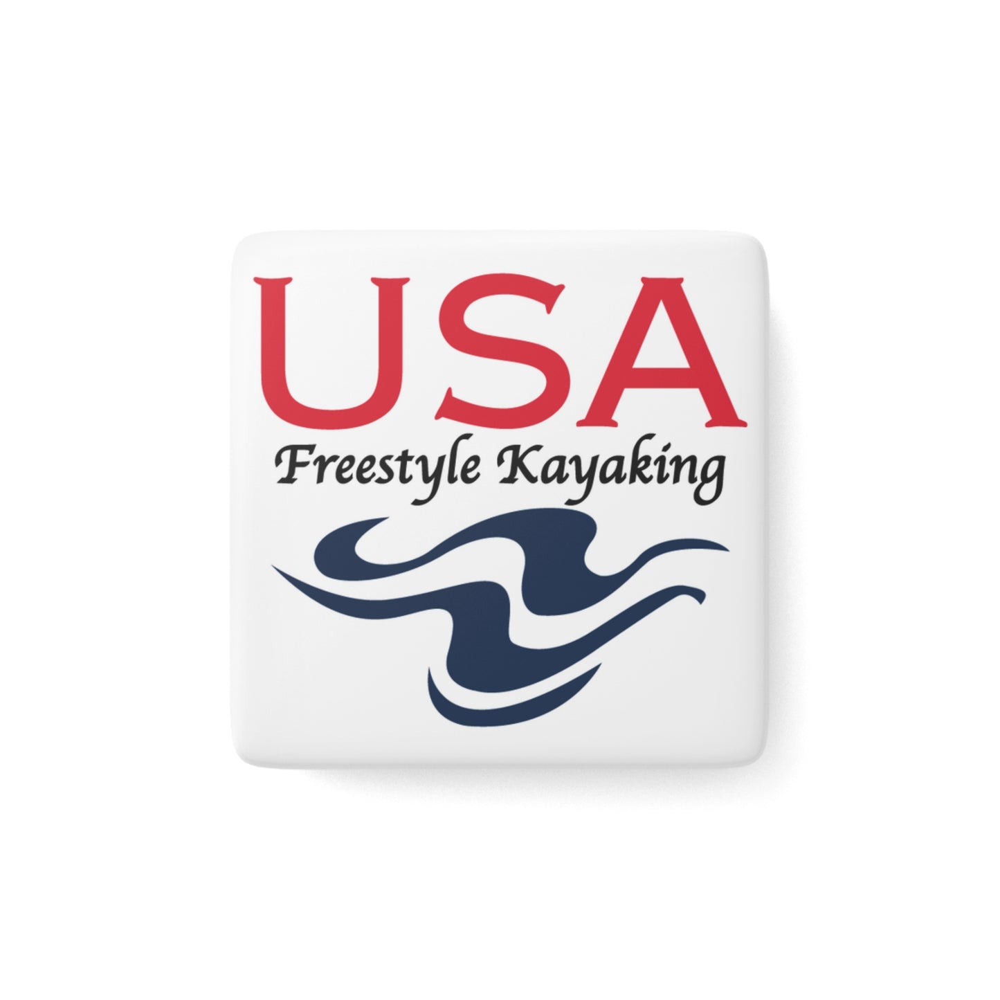 USA Freestyle Square Porcelain Magnet - White