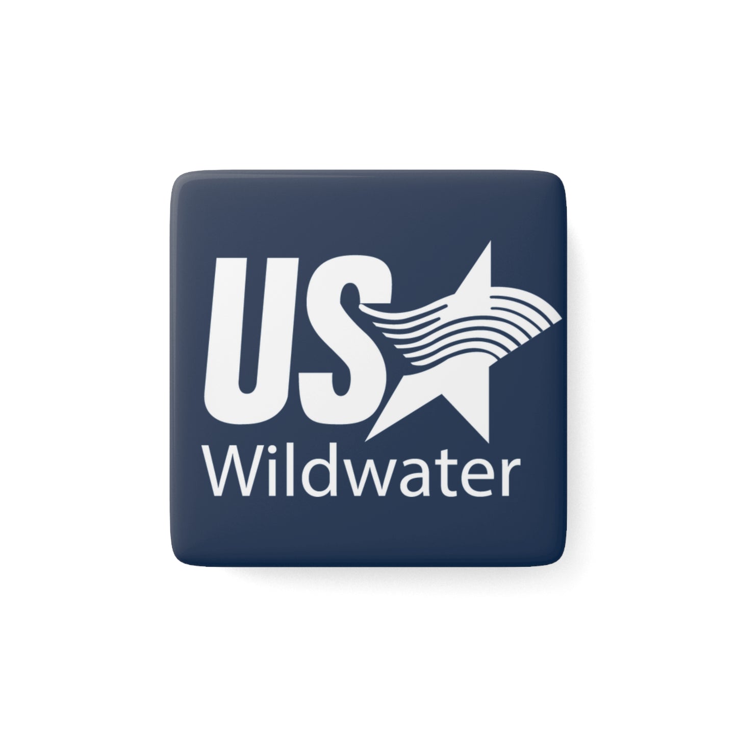 USA Wildwater Square Porcelain Magnet - Blue