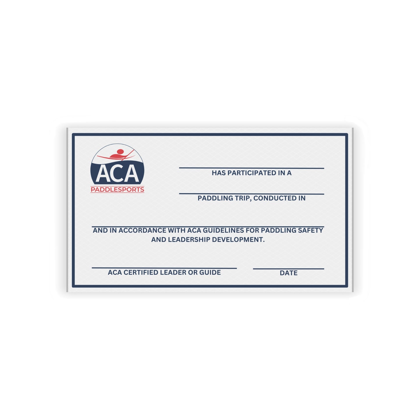 ACA Trip Attendance Cards