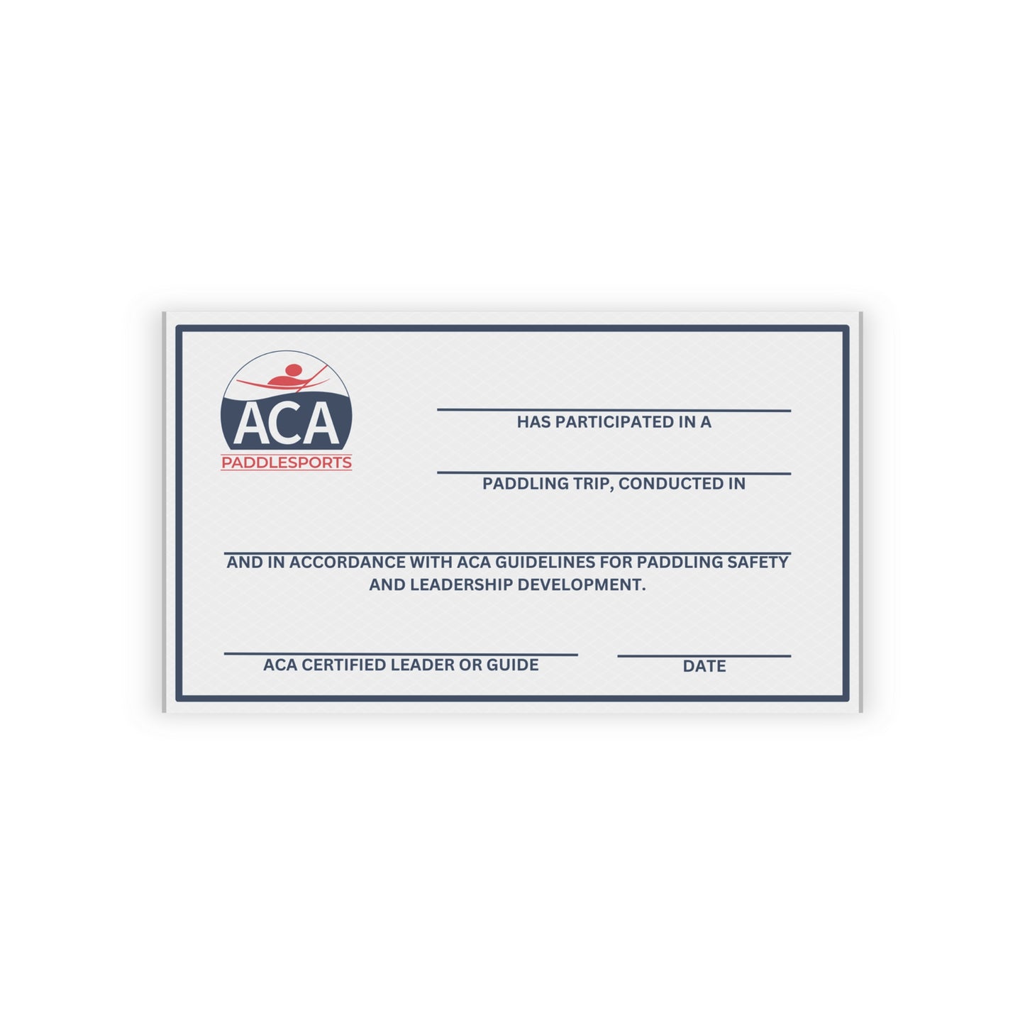 ACA Trip Attendance Cards