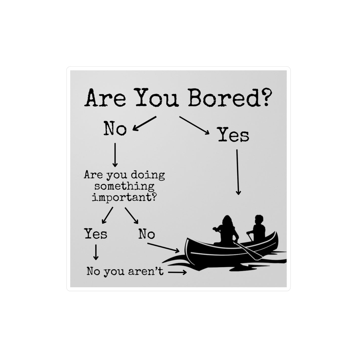 Are You Bored? Canoe Vinyl Decal