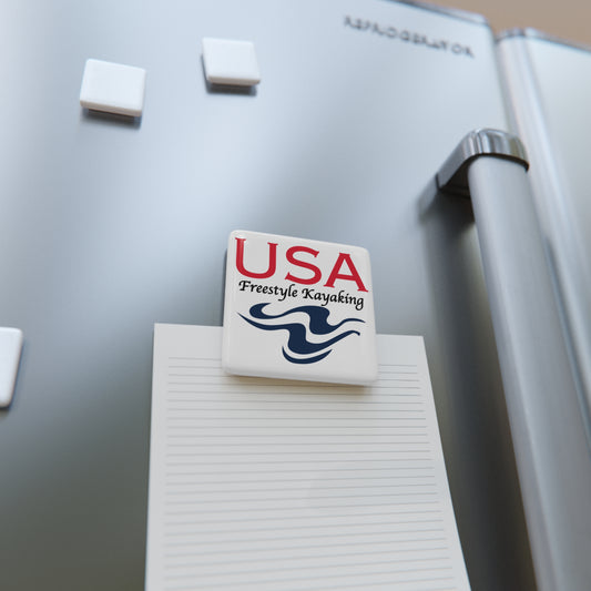 USA Freestyle Square Porcelain Magnet - White